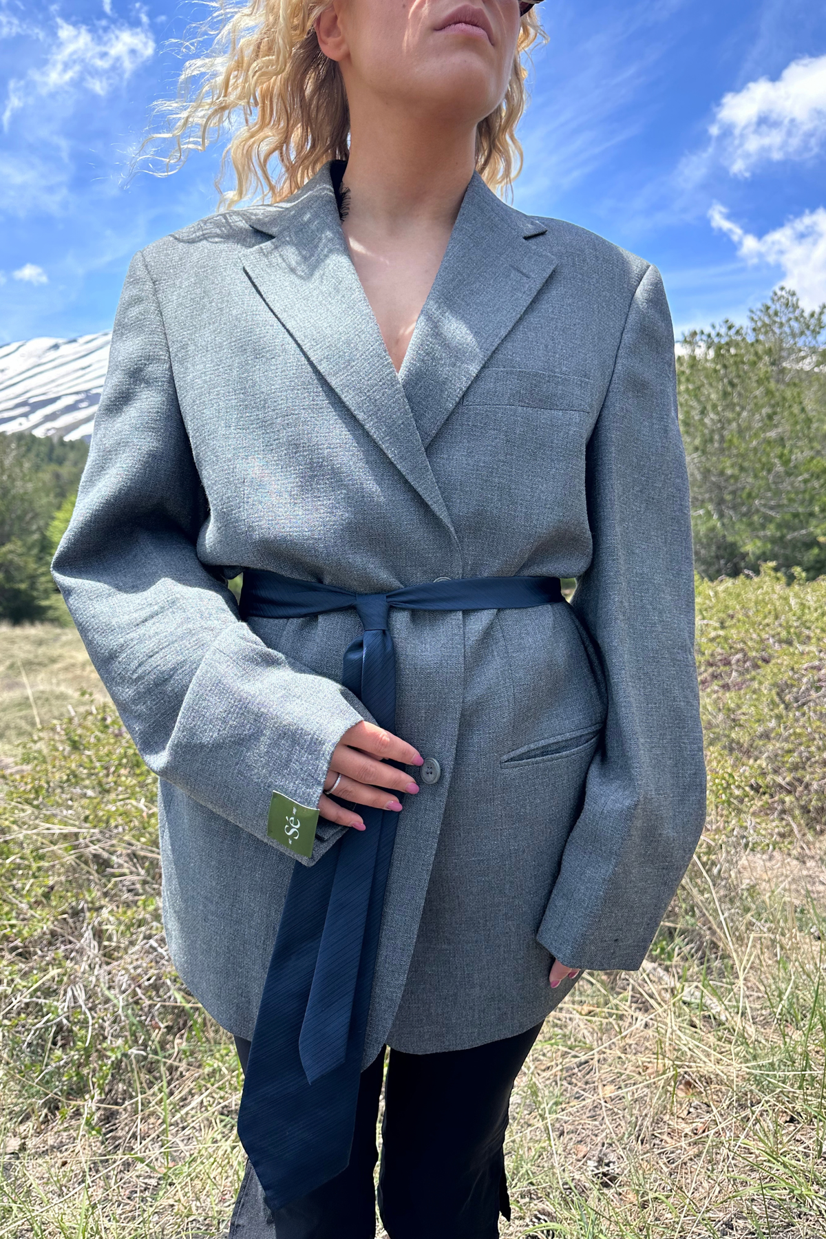 Vintage Blazer Tie Grey