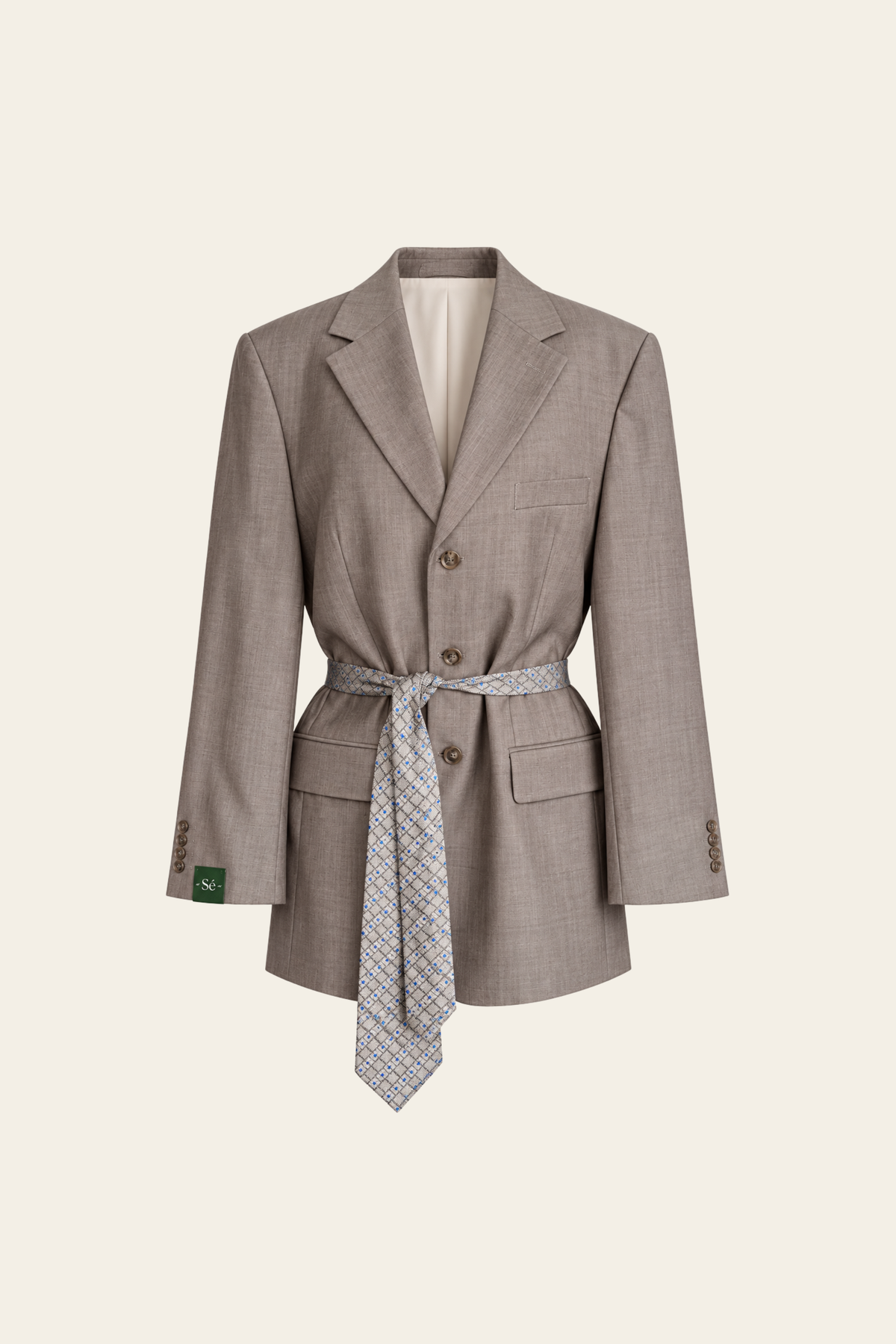 Vintage Blazer Tie Beige