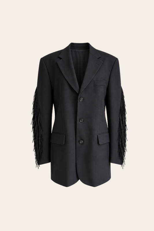Vintage Blazer Fringe Black