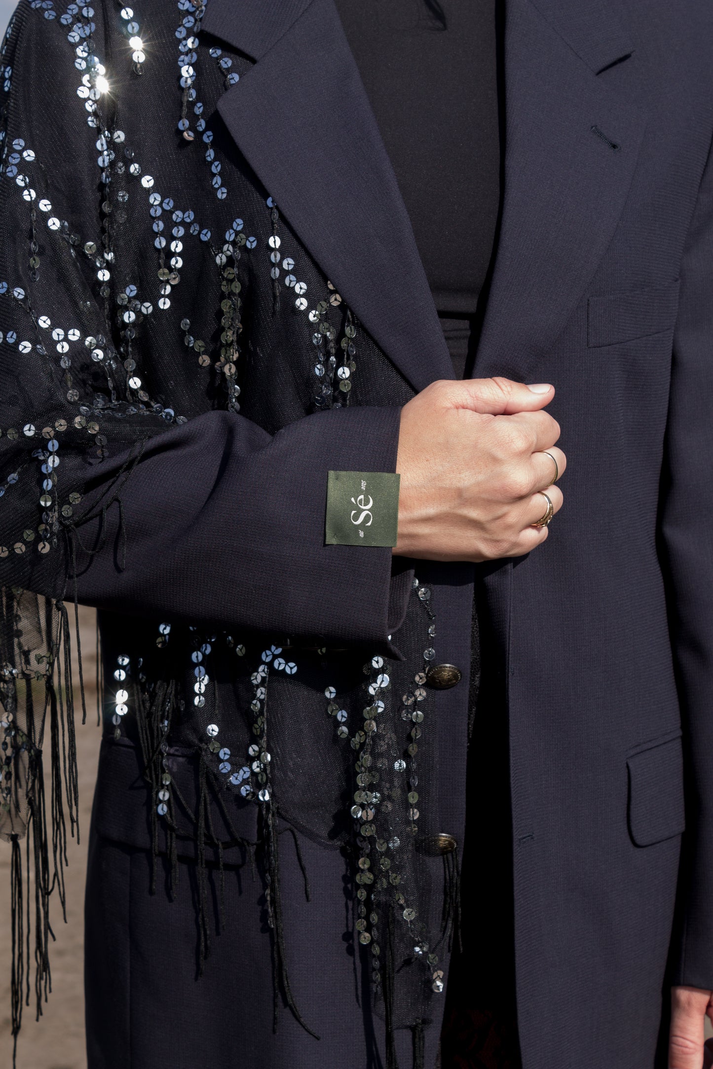 Vintage Blazer Sequin Dark Blue