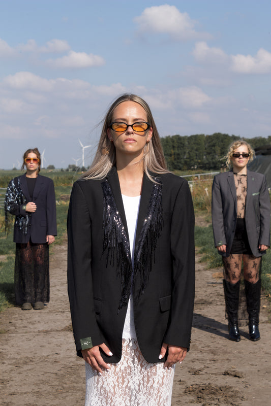 Vintage Blazer Fringe Sequin