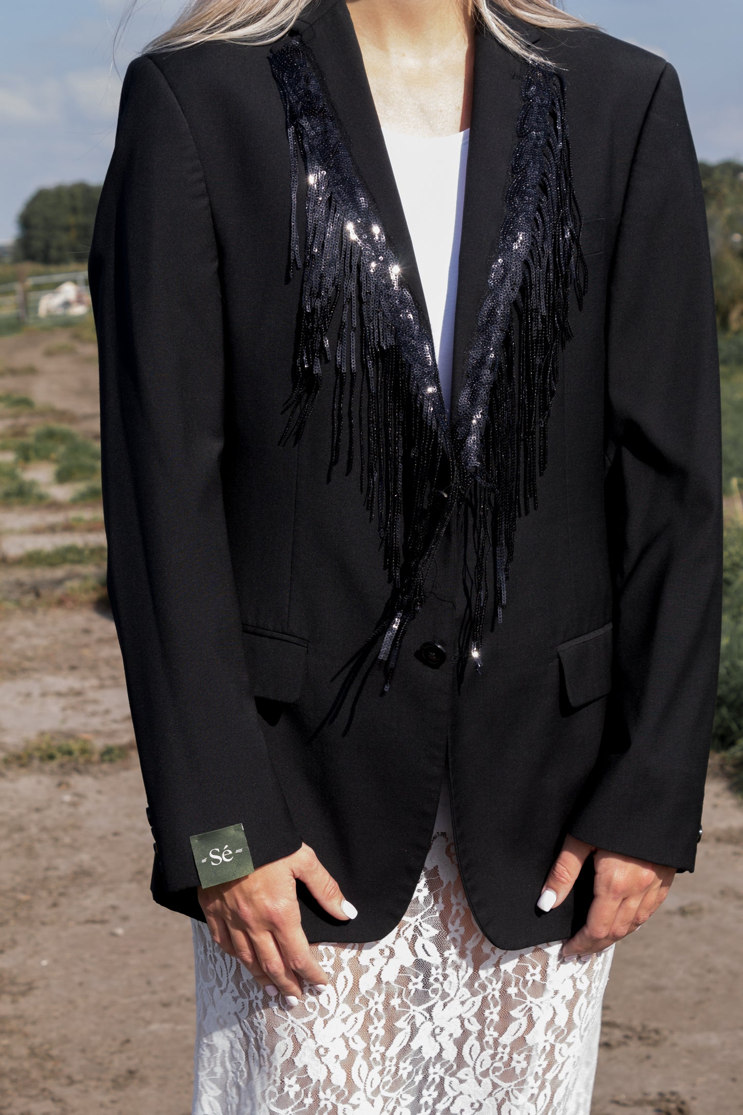 Vintage Blazer Fringe Sequin