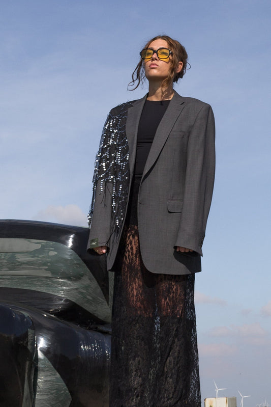 Vintage Blazer Sequin Grey