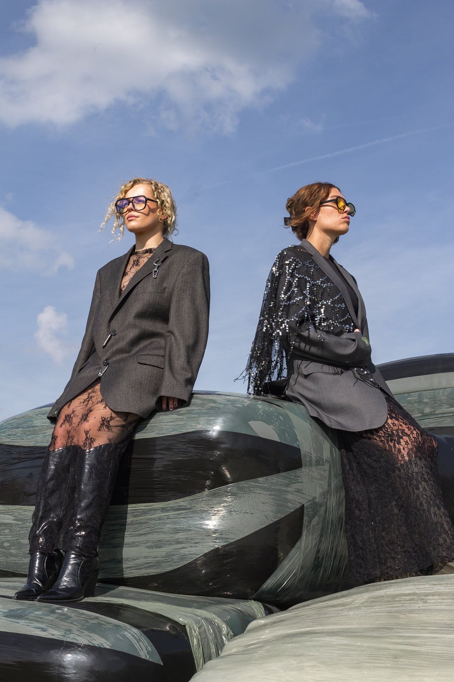 Vintage Blazer Sequin Grey