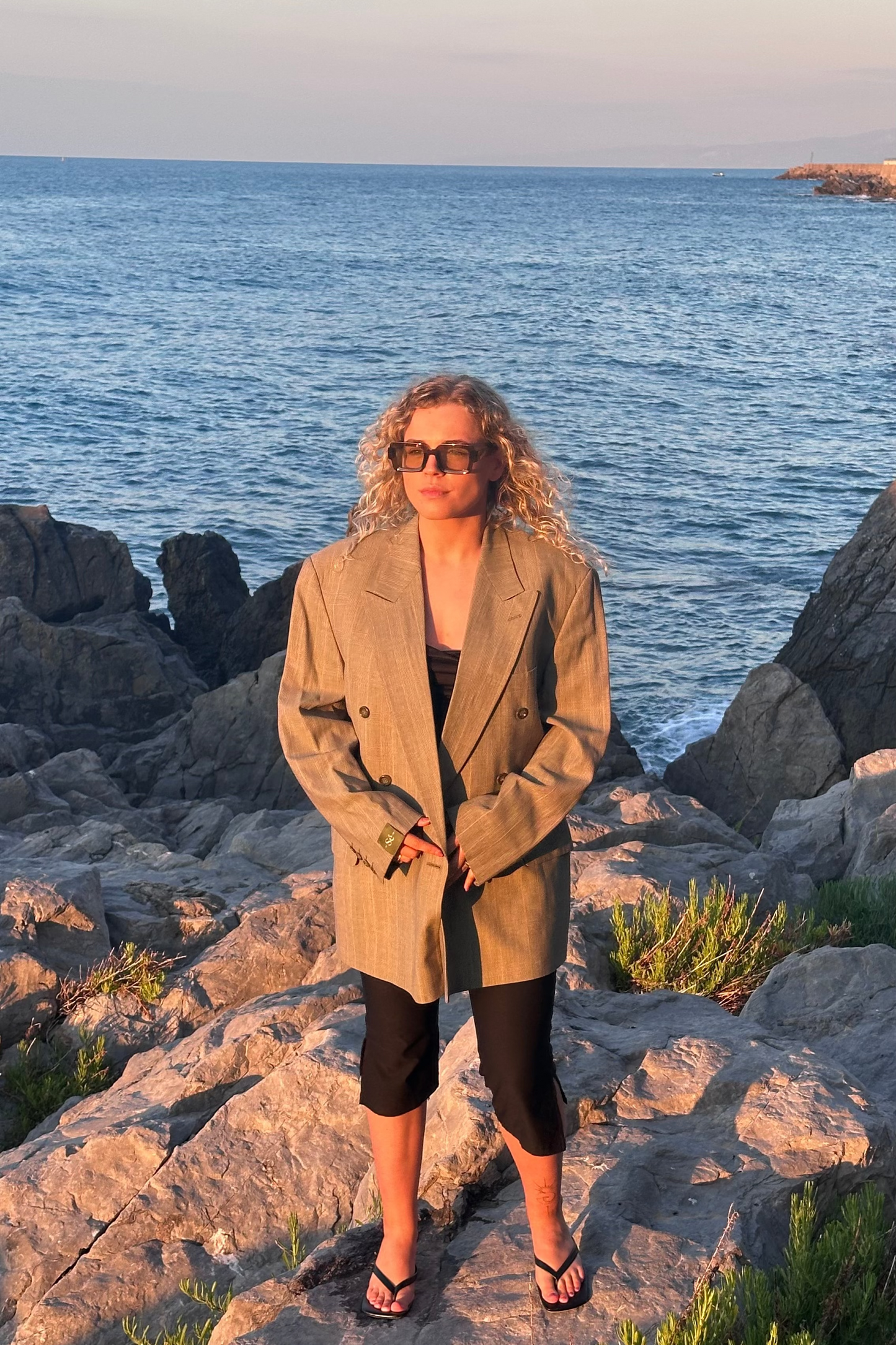 Vintage Blazer Pinstripe Grey