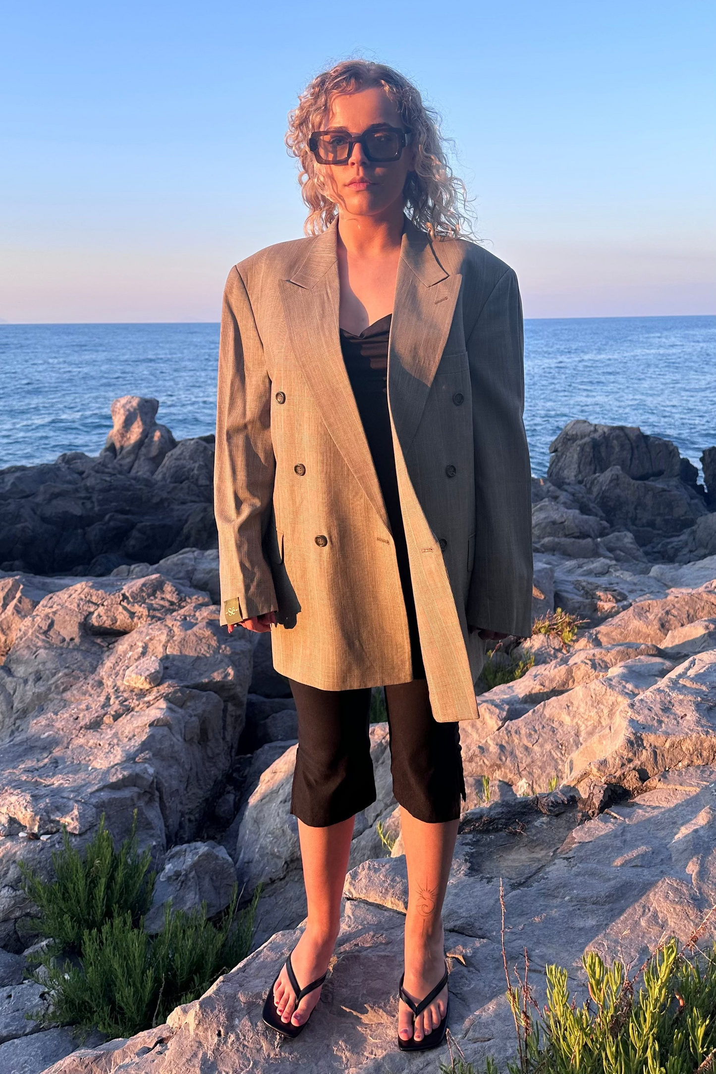 Vintage Blazer Pinstripe Grey