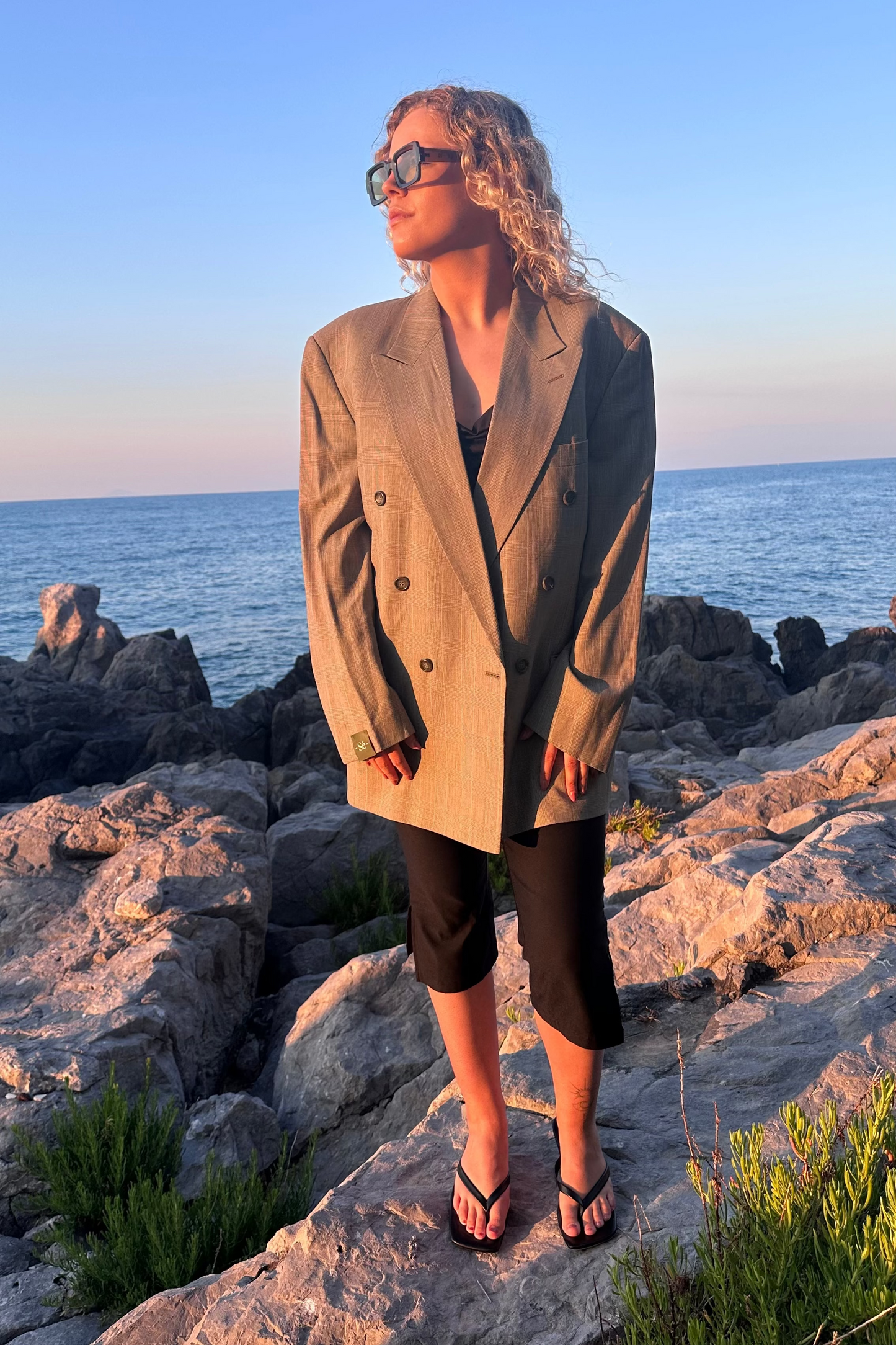 Vintage Blazer Pinstripe Grey