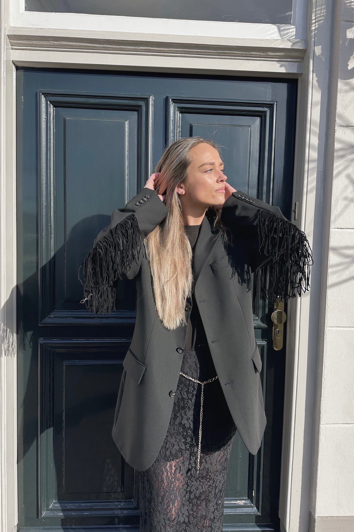 Vintage Blazer Fringe Black