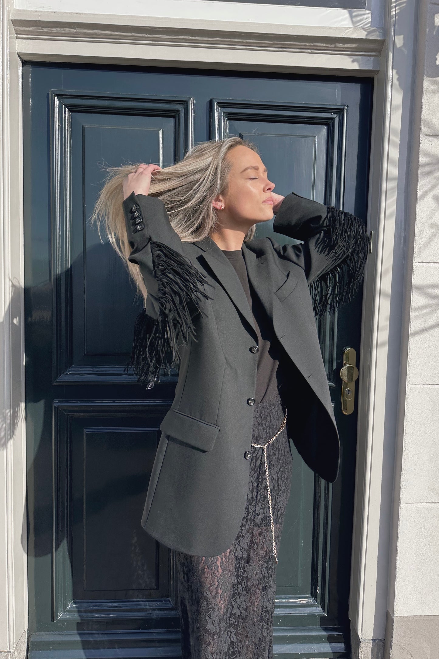 Vintage Blazer Fringe Black