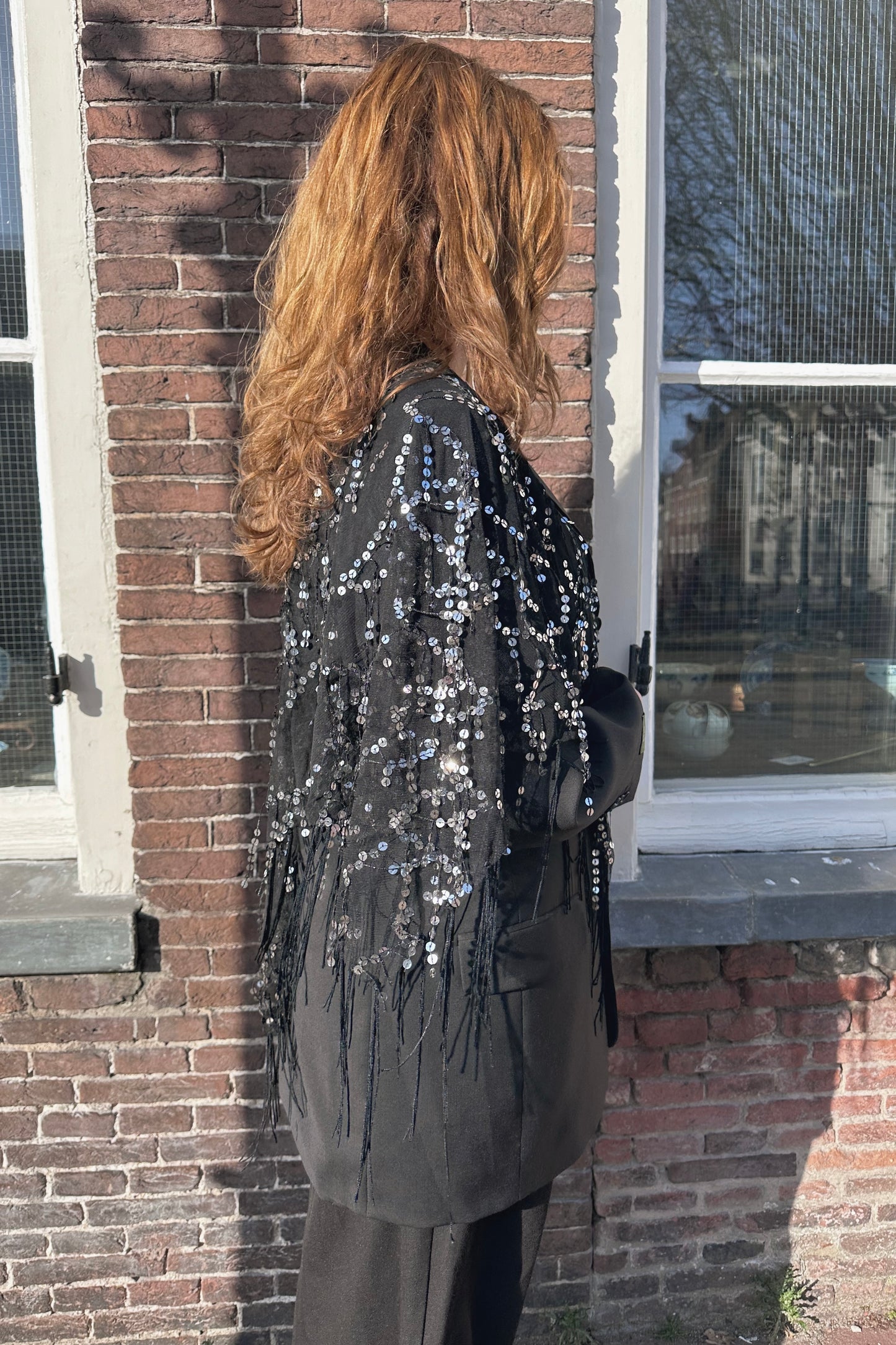 Vintage Blazer Sequin Detail Black