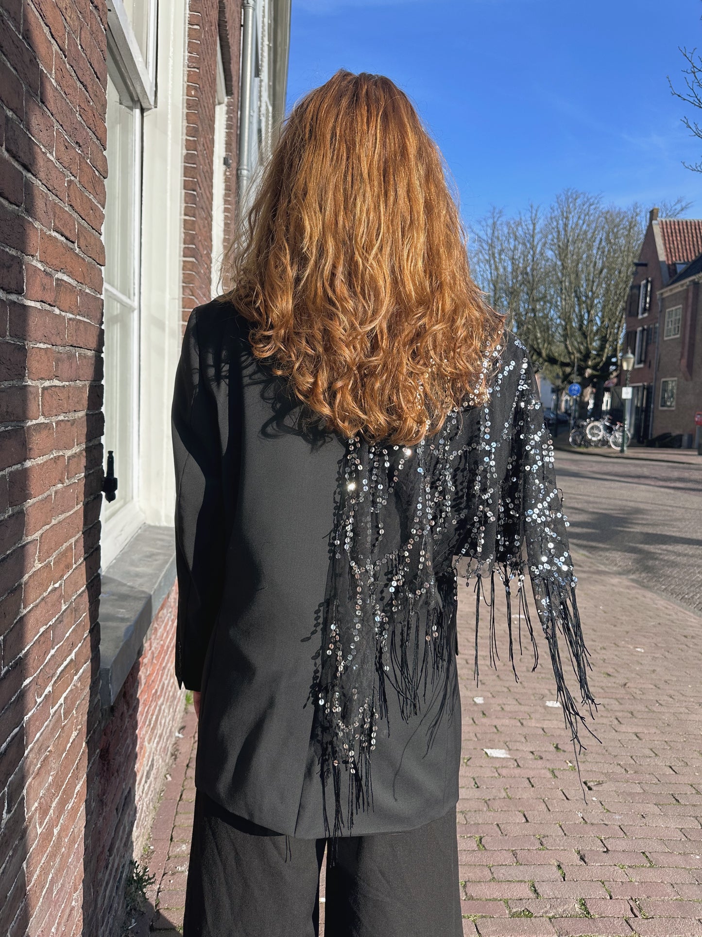 Vintage Blazer Sequin Detail Black
