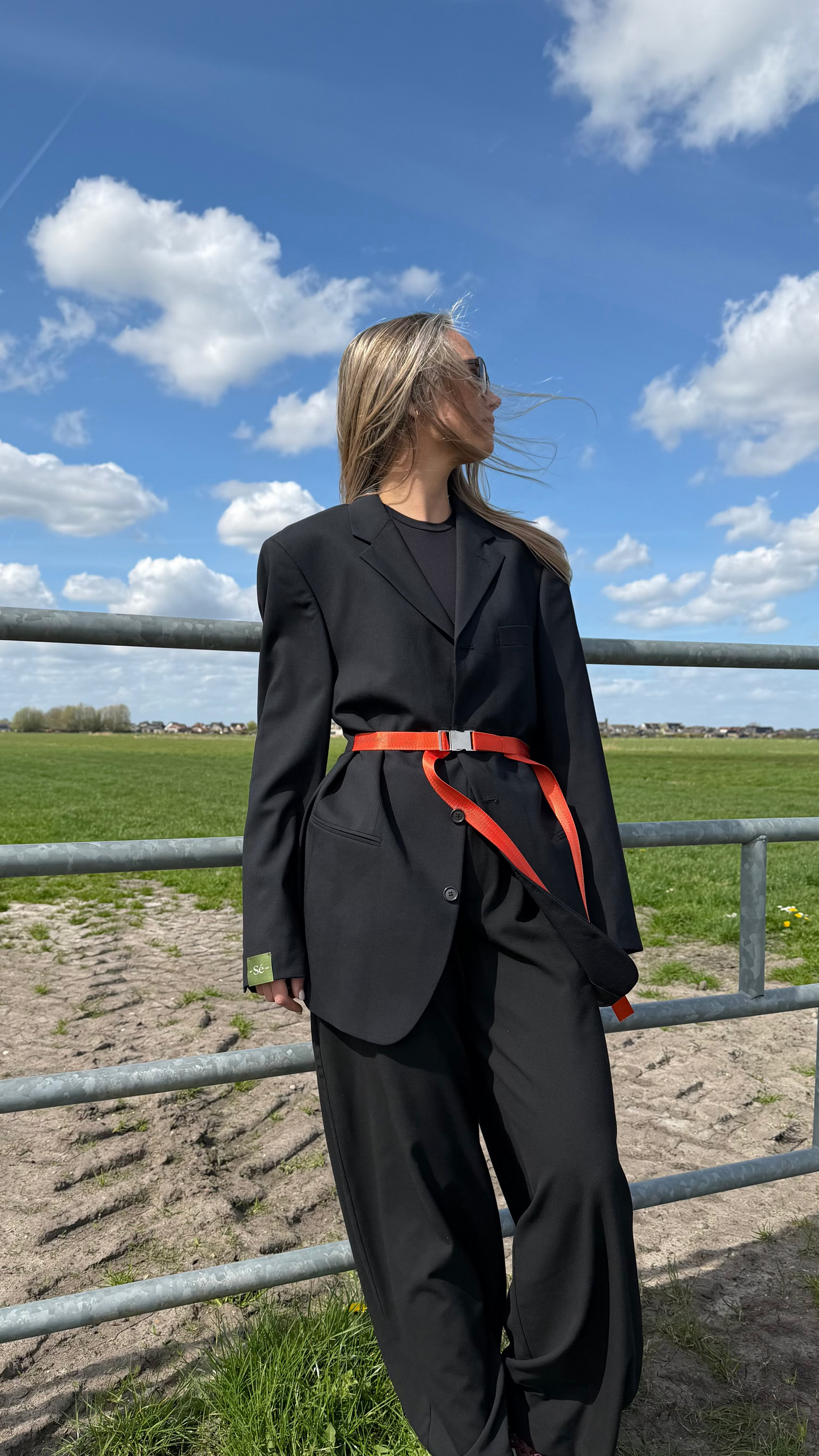 Vintage Blazer Belt Orange Black