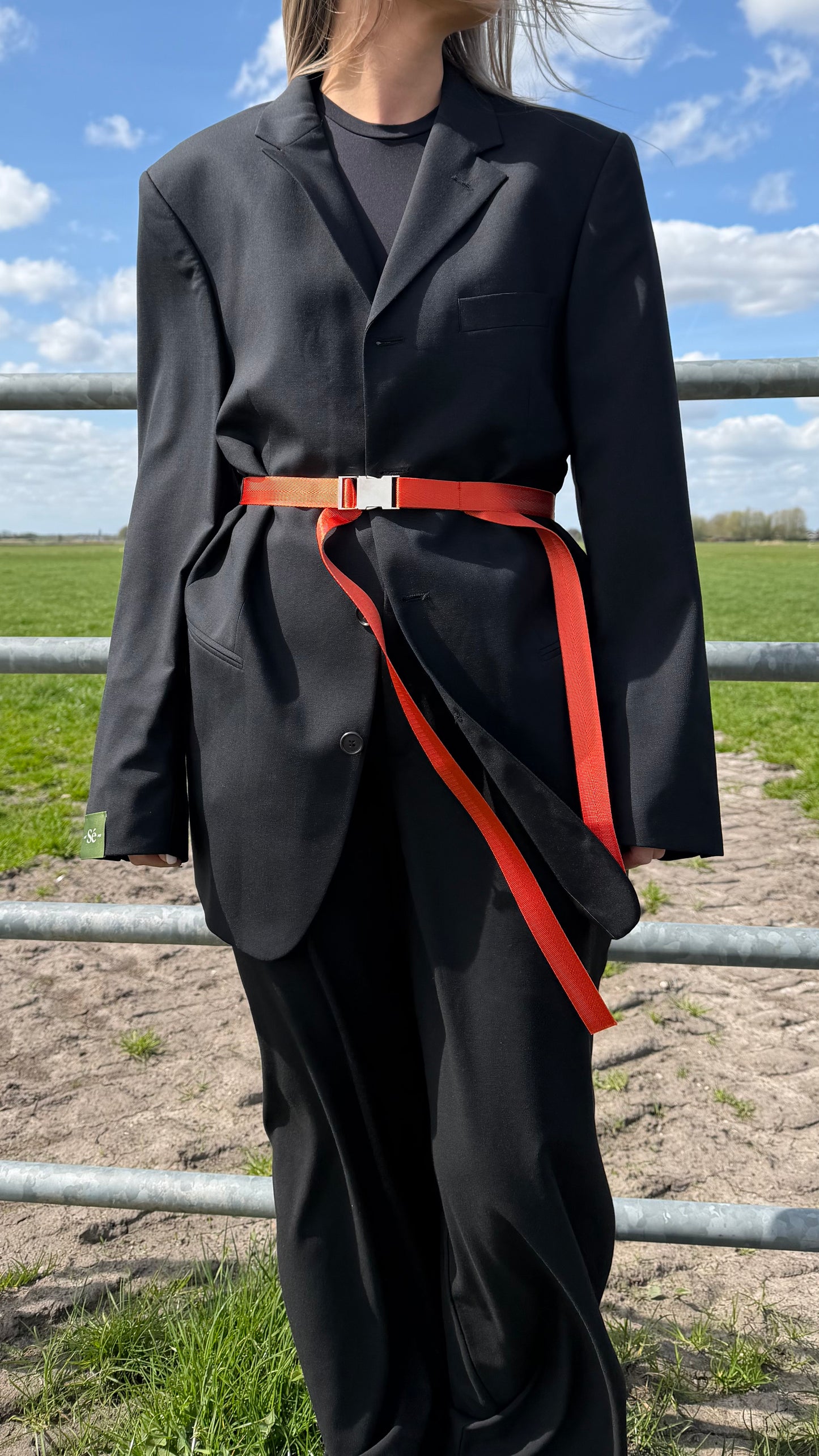 Vintage Blazer Belt Orange Black