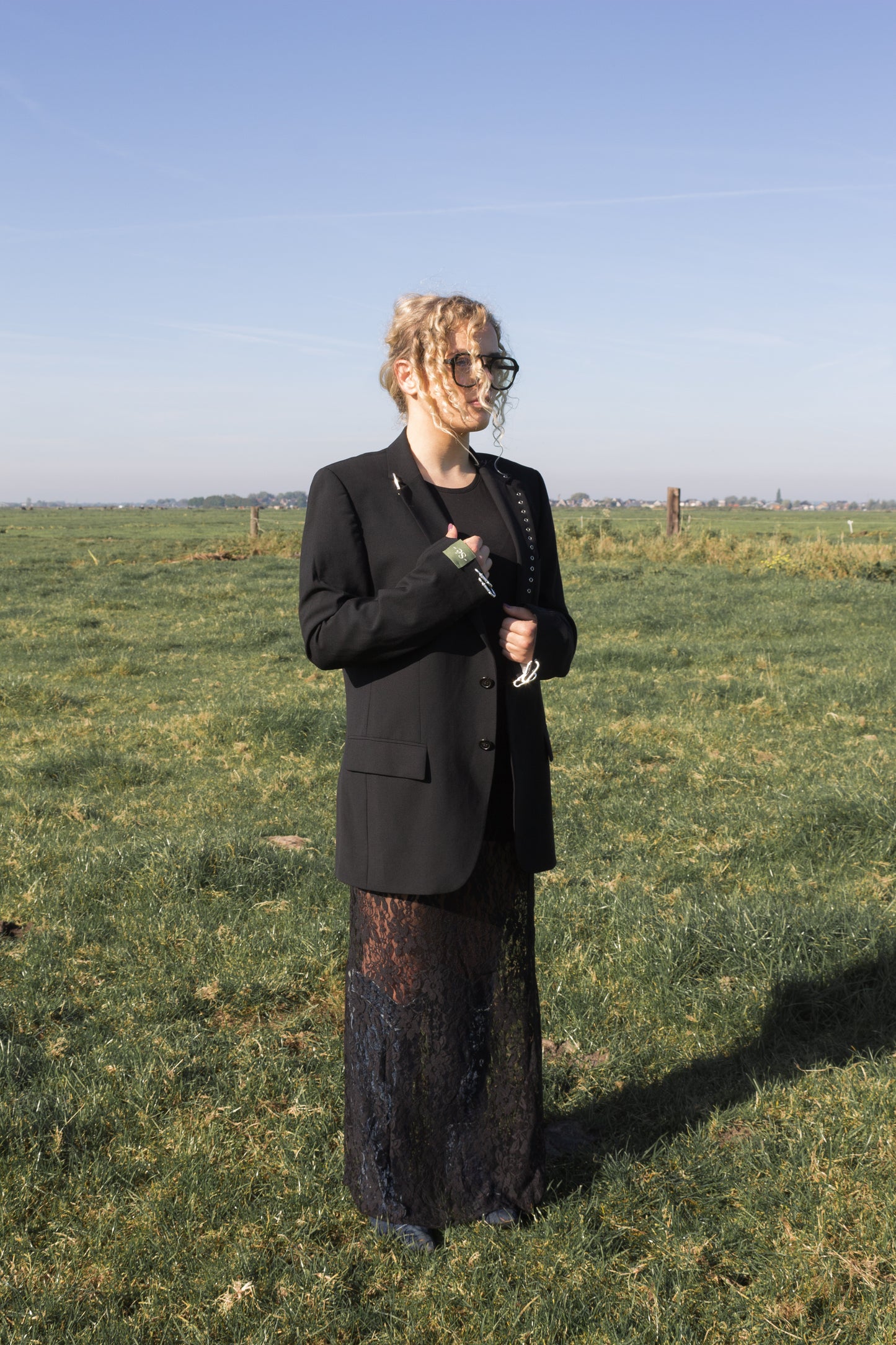Vintage Blazer Eyelet Black