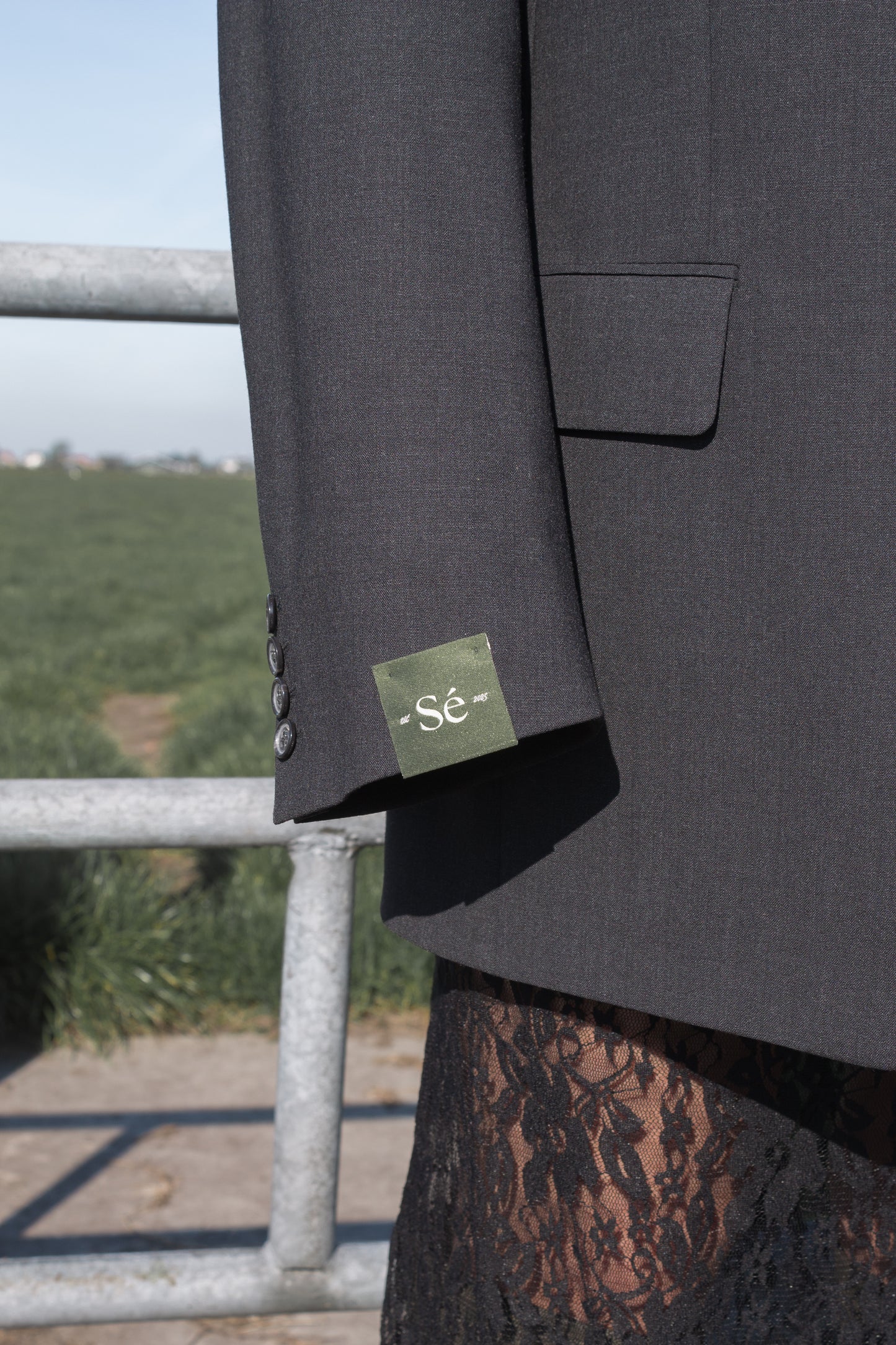 Vintage Blazer Black Green Stone