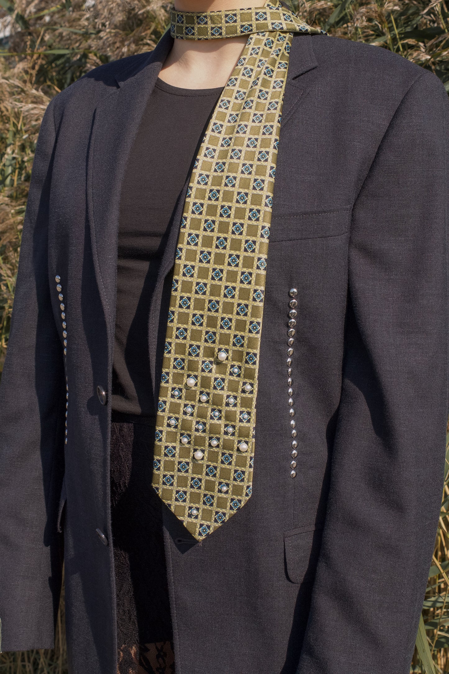 Vintage Tie Green Pearl