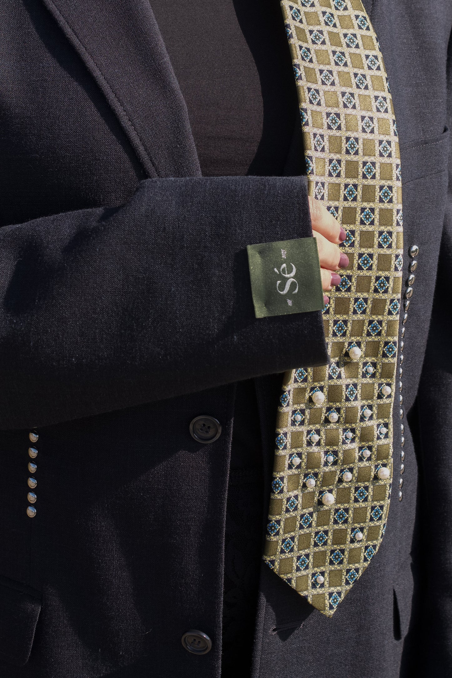 Vintage Tie Green Pearl