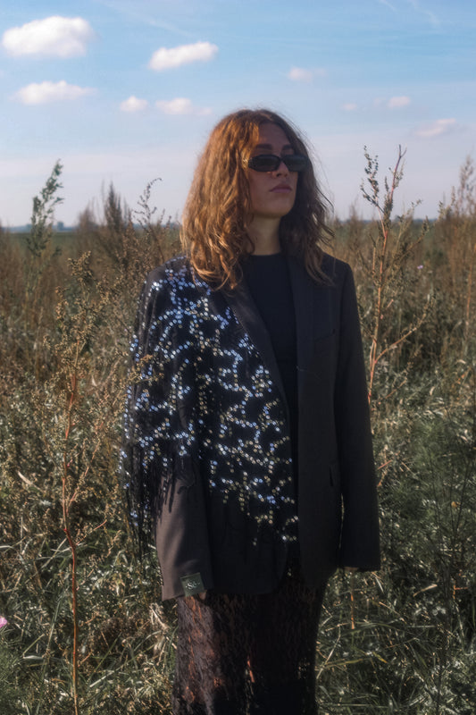 Vintage Blazer Sequin Grey