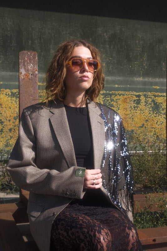Vintage Blazer Check Sequin